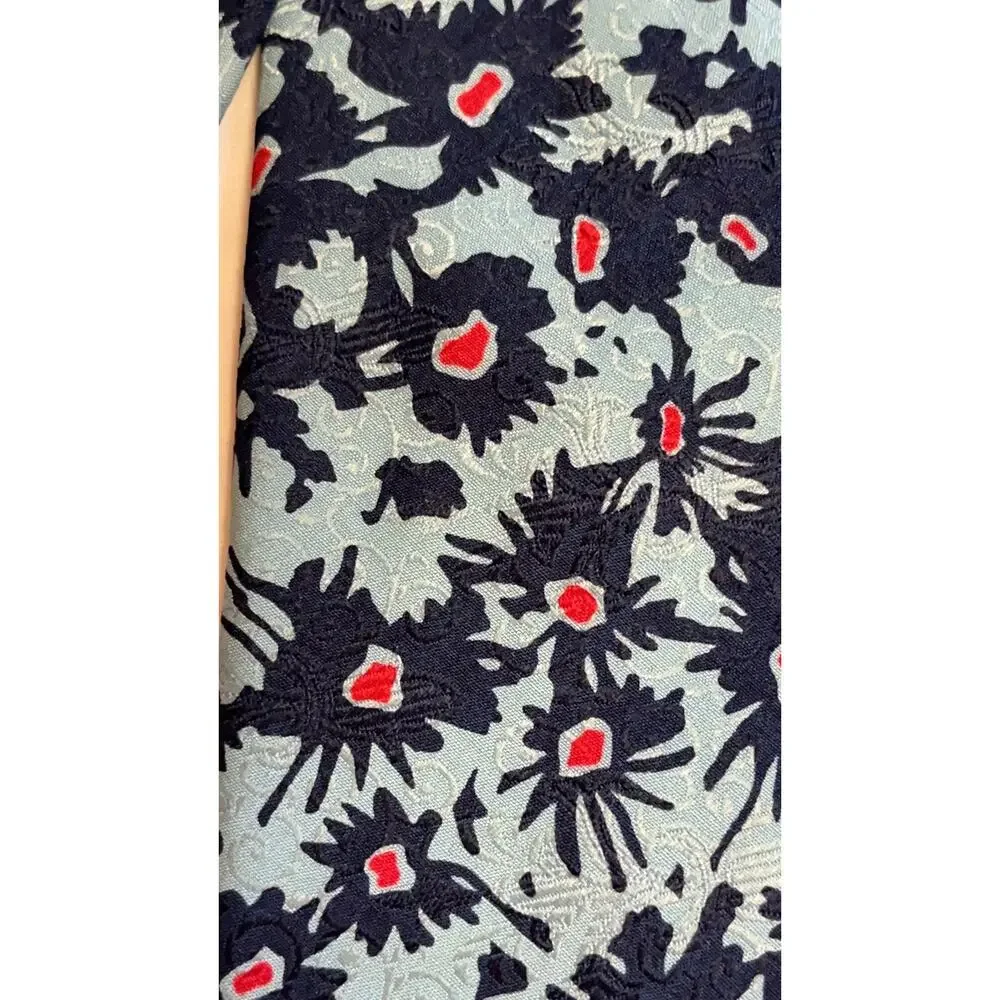 MAURO BARTOLINI Silk Tie - Flowers - Blue